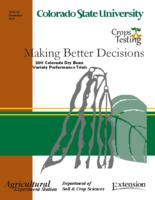 2011 Colorado dry bean variety performance trials
