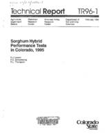 Sorghum hybrid performance tests in Colorado, 1995