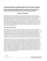 Colorado Division of Mental Health: H.B. 00-1034 Program
