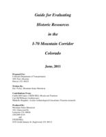 Guide for evaluating historic resources in the I-70 Mountain Corridor Colorado