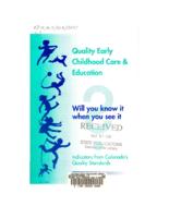 Quality early childhood care & education
