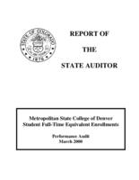 Metropolitan State College of Denver student full-time equivalent enrollments