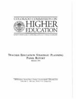 Teacher Education Strategic Planning Panel report