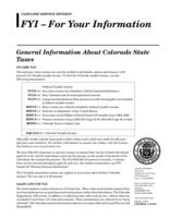 General information about Colorado state taxes