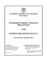 Colorado school violence prevention and student discipline manual