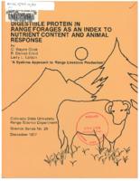 Digestible protein in range forages as an index to nutrient content and animal response