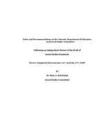 Notes and recommendations to the Colorado Department of Education and Social Studies Committee following an independent review of the draft of social studies standards