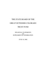 The State Board of the Great Outdoors Colorado Trust Fund