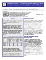 Analysis of offender substance abuse treatment needs and the availability of treatment services