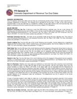 Colorado Department of Revenue tax due dates