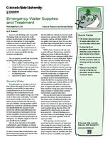 Emergency water supplies and treatment