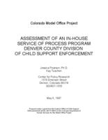 Assessment of an in-house customer service program in Denver County Division of Child Support Enforcement