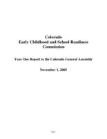 Year one report to the Colorado General Assembly