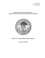 Investigation into revisions to the definition of basic local exchange service