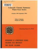 Colorado climate summary, water-year series.