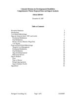 Colorado Division for Developmental Disabilities, comprehensive waiver proposed rates and impact analysis : final report