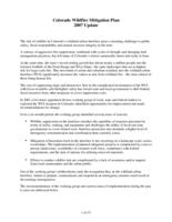 Colorado wildfire mitigation plan 2007 update