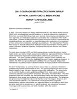 Atypical antipsychotic medications report and guidelines