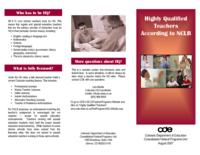 Highly qualified teachers according to NCLB