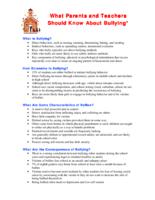 What parents and teachers should know about bullying