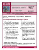 Colorado attitudes about agriculture and food