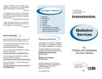 Mediation services for children with disabilities and their parents