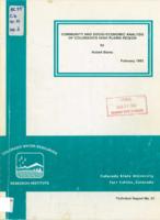 Community and socio-economic analysis of Colorado's High Plains region