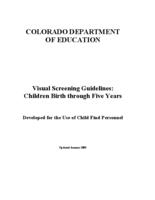Visual screening guidelines