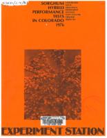 Sorghum hybrid performance tests in Colorado, 1976