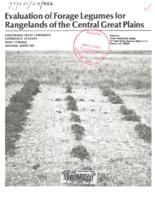 Evaluation of forage legumes for rangelands of the Central Great Plains