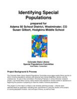 Identifying special populations.