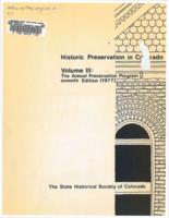 Historic preservation in Colorado. Vol. 3, Annual preservation program