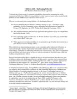Children with challenging behavior : 2007 report to the Colorado State Legislature