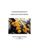 Fourteeners initiative, rare plant survey report