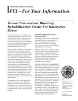 Vacant commercial building rehabilitation credit for enterprise zones