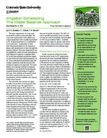Irrigation scheduling