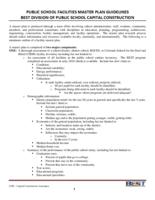 Public school facilities master plan guidelines, BEST Division of Public School Capital Construction