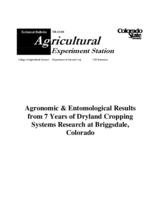 Agronomic & entomological results from 7 years of dryland cropping systems research at Briggsdale, Colorado