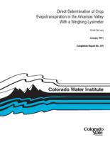 Direct determination of crop evapotranspiration in the Arkansas Valley with a weighing lysimeter