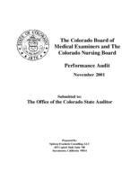 The Colorado Board of Medical Examiners and the Colorado Nursing Board : performance audit