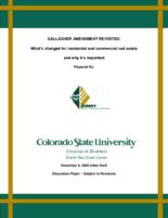Gallagher amendment revisited : what's changed for residential and commercial real estate and why it's important