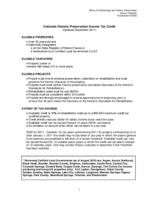 Colorado historic preservation income tax credit