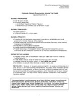 Colorado historic preservation income tax credit