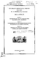 Part 1. Underground water possibilities, La Junta area, Colorado. Part II. Underground water resources of parts of Crowley and Otero counties. Part III. Geology of parts of Las Animas, O