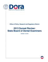 2013 sunset review, State Board of Dental Examiners