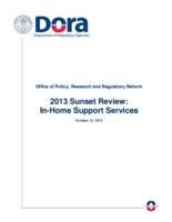 2013 sunset review, in-home support services