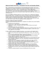 Behavioral health crisis study : crisis system overview and exemplary models