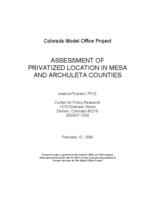 Assessment of privatized location in Mesa and Archuleta counties