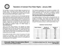 Tabulation of instream flow water rights, January 2006