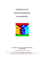 Overview of the written examination for candidates : Consortium for State Court Interpreter Certification, State of Colorado, January 05 adapted for Colorado 9/07
